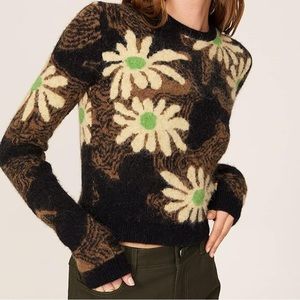 Nanushka Eloise Floral Crew Sweater, Size M EUC